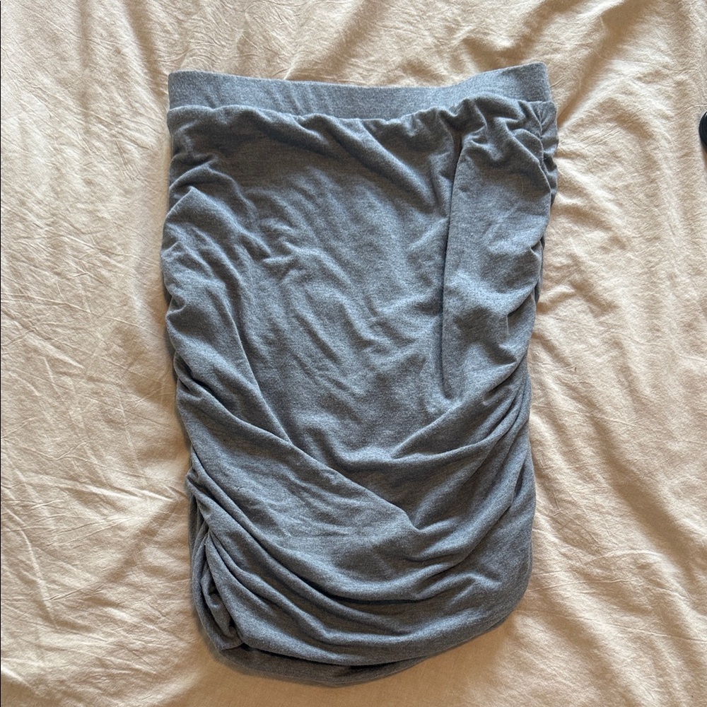 SO Women's Gray Ruched Tube Mini Skirt